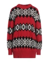 Vicolo Woman Sweater Red Size Onesize Wool, Acrylic