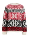 Vicolo Woman Sweater Red Size Onesize Wool, Acrylic In White