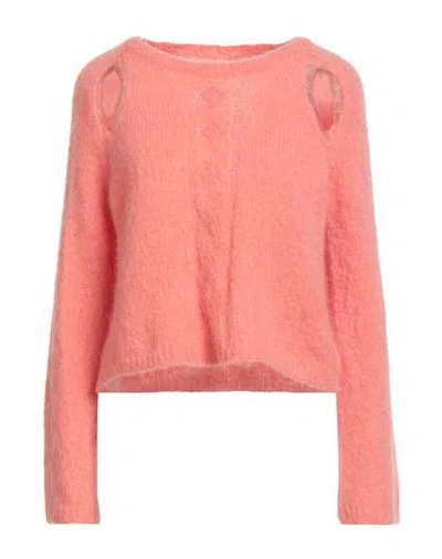 Vicolo Woman Sweater Salmon Pink Size Onesize Mohair Wool, Polyamide, Elastane