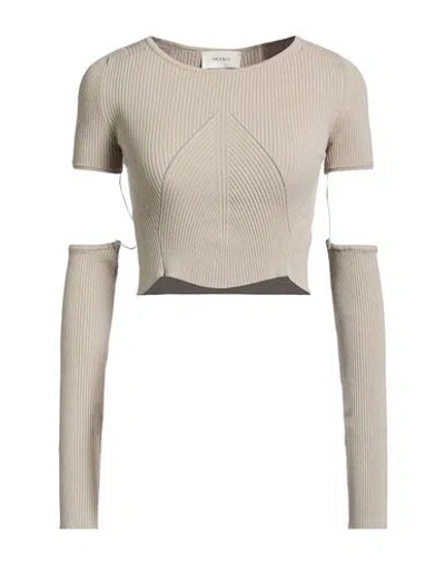 Vicolo Woman Sweater Sand Size Onesize Viscose, Polyester In Gray
