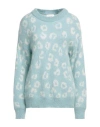 Vicolo Woman Sweater Sky Blue Size Onesize Acrylic, Mohair Wool, Polyamide In Blue
