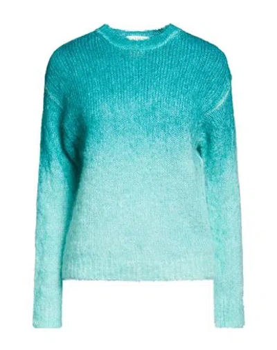 Vicolo Woman Sweater Turquoise Size Onesize Mohair Wool, Polyamide, Elastane In Blue