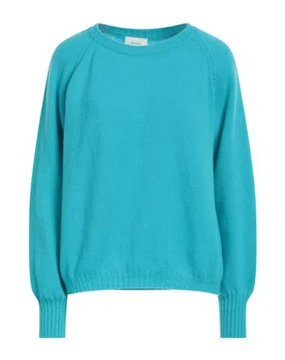 Vicolo Woman Sweater Turquoise Size Onesize Wool In Blue