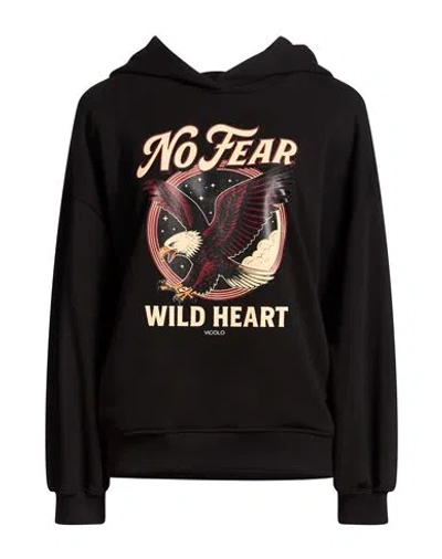 Vicolo Woman Sweatshirt Black Size Onesize Cotton, Elastane