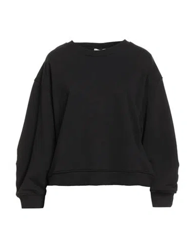 Vicolo Woman Sweatshirt Black Size Onesize Cotton, Polyester In Multi