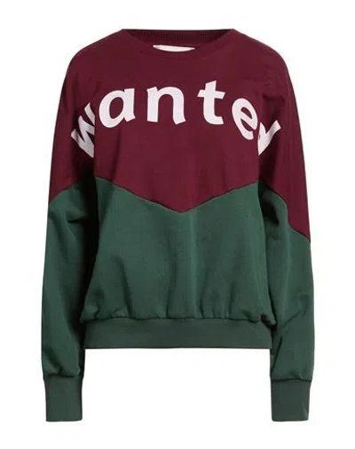 Vicolo Woman Sweatshirt Burgundy Size Onesize Cotton, Polyester In Red