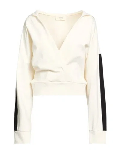 Vicolo Woman Sweatshirt Cream Size M Viscose, Polyamide, Elastane In White