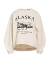 Vicolo Woman Sweatshirt Cream Size Onesize Cotton, Polyester In Neutral