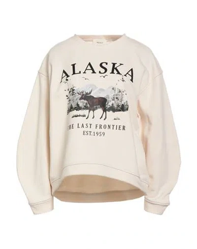 Vicolo Woman Sweatshirt Cream Size Onesize Cotton, Polyester In Neutral