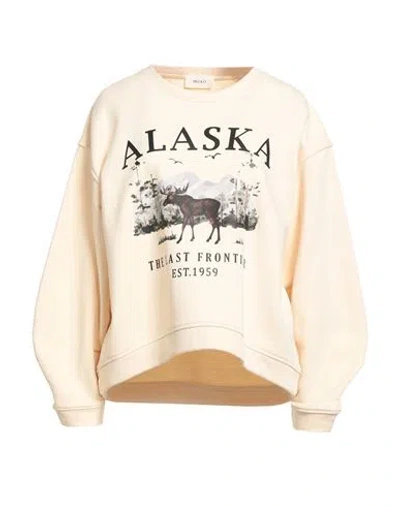 Vicolo Woman Sweatshirt Ivory Size Onesize Cotton, Polyester In Orange