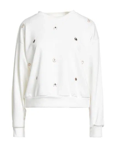 Vicolo Woman Sweatshirt White Size Onesize Cotton, Polyester