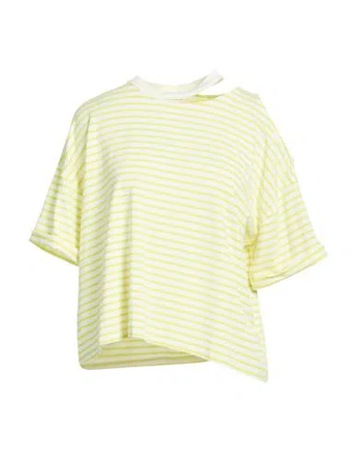 Vicolo Woman T-shirt Green Size Onesize Viscose, Elastane In Yellow