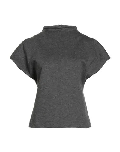 Vicolo Woman T-shirt Grey Size M Viscose, Polyamide, Elastane