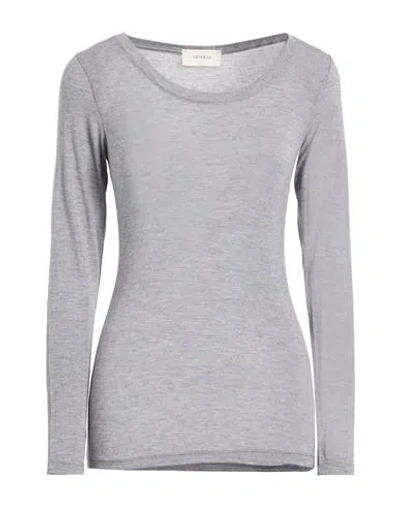 Vicolo Woman T-shirt Grey Size Onesize Viscose, Silk, Elastane In Gray
