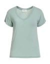 Vicolo Woman T-shirt Light Green Size Onesize Viscose, Silk, Elastane In Green