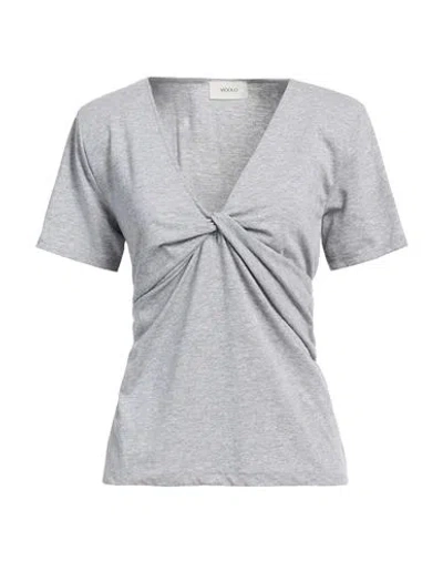 Vicolo Woman T-shirt Light Grey Size Onesize Cotton In Gray