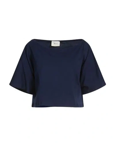 Vicolo Woman T-shirt Navy Size Onesize Cotton In Blue