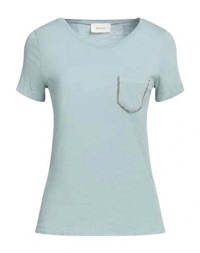 Vicolo Woman T-shirt Sky Blue Size Onesize Cotton