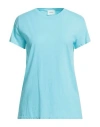 Vicolo Woman T-shirt Sky Blue Size Onesize Cotton In Blue