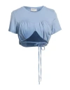 Vicolo Woman T-shirt Sky Blue Size Onesize Cotton