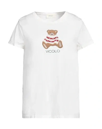 Vicolo Woman T-shirt White Size Onesize Cotton
