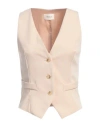 Vicolo Woman Tailored Vest Beige Size Xs Polyester, Viscose, Elastane