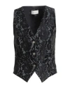 Vicolo Woman Tailored Vest Black Size L Polyester, Cotton, Synthetic Fibers, Viscose, Polyurethane