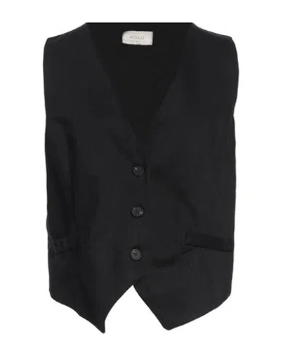Vicolo Woman Tailored Vest Black Size M Cotton