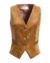 Vicolo Woman Tailored Vest Camel Size S Polyester, Nylon, Elastane In Brown