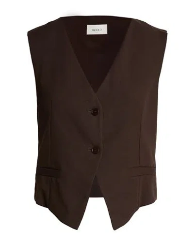 Vicolo Woman Tailored Vest Chocolate Brown Size S Viscose, Linen