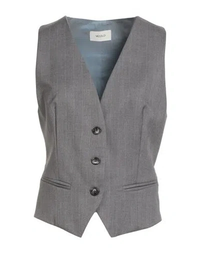 Vicolo Woman Tailored Vest Grey Size S Polyester, Viscose, Elastane