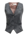 Vicolo Woman Tailored Vest Lead Size Xs Polyester, Nylon, Elastane In Gray