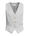 Vicolo Woman Tailored Vest Light Grey Size S Polyester, Viscose, Elastane