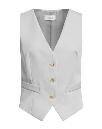 Vicolo Woman Tailored Vest Light Grey Size S Polyester, Viscose, Elastane In Grey