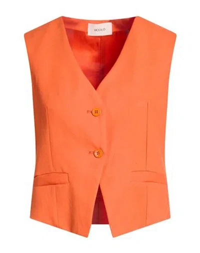 Vicolo Woman Tailored Vest Orange Size Xs Viscose, Linen