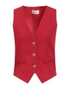 Vicolo Woman Tailored Vest Red Size Xs Polyester, Viscose, Elastane In Red