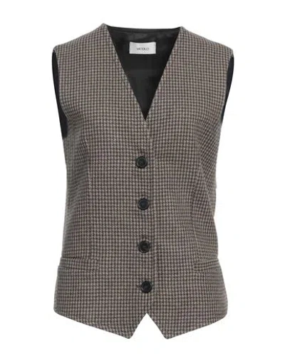 Vicolo Woman Tailored Vest Taupe Size L Wool, Viscose, Polyamide In Grey