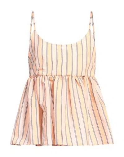Vicolo Woman Top Apricot Size M Cotton, Polyester In Orange