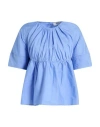 Vicolo Woman Top Azure Size M Cotton In Blue
