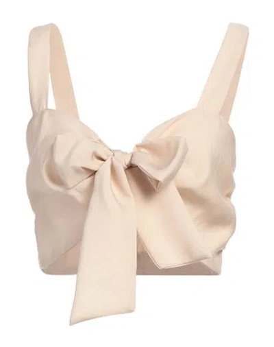 Vicolo Woman Top Ivory Size M Polyester, Elastane In White