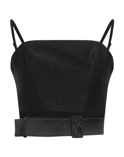 Vicolo Woman Top Black Size L Polyester, Polyamide, Elastane