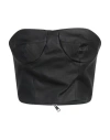 Vicolo Woman Top Black Size M Viscose, Polyacrylic, Polyurethane, Elastane In Black