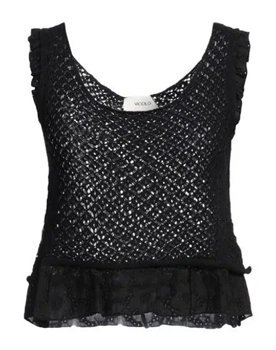 Vicolo Woman Top Black Size Onesize Cotton, Acrylic