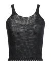 Vicolo Woman Top Black Size Onesize Cotton, Polyamide