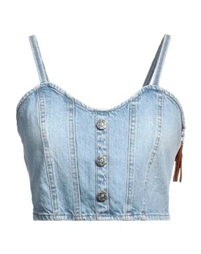 Vicolo Woman Top Blue Size M Cotton