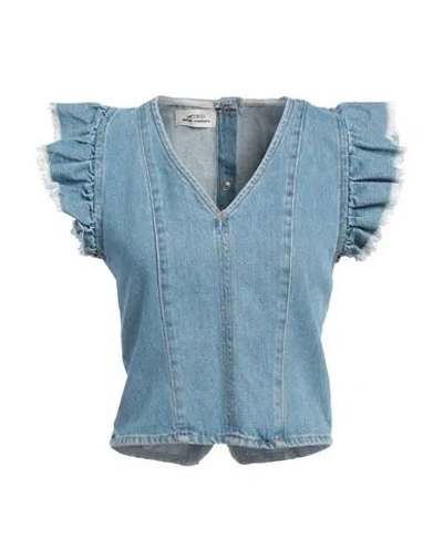 Vicolo Woman Top Blue Size M Cotton
