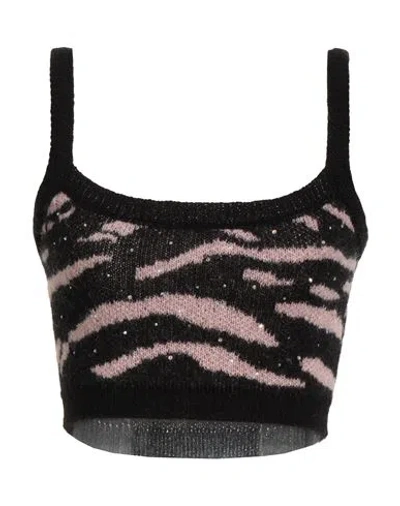 Vicolo Woman Top Blush Size Onesize Acrylic, Mohair Wool, Polyamide In Black
