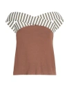 Vicolo Woman Top Brown Size Onesize Viscose, Elastane In Brown