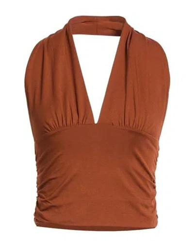 Vicolo Woman Top Brown Size Onesize Viscose, Elastane
