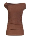 Vicolo Woman Top Brown Size Onesize Viscose, Polyester, Elastane